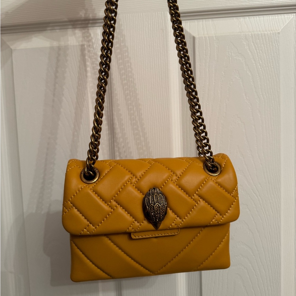 Kurt Geiger Mustard Quilted Shoulder Bag with Chain Strap - Price is FRIM